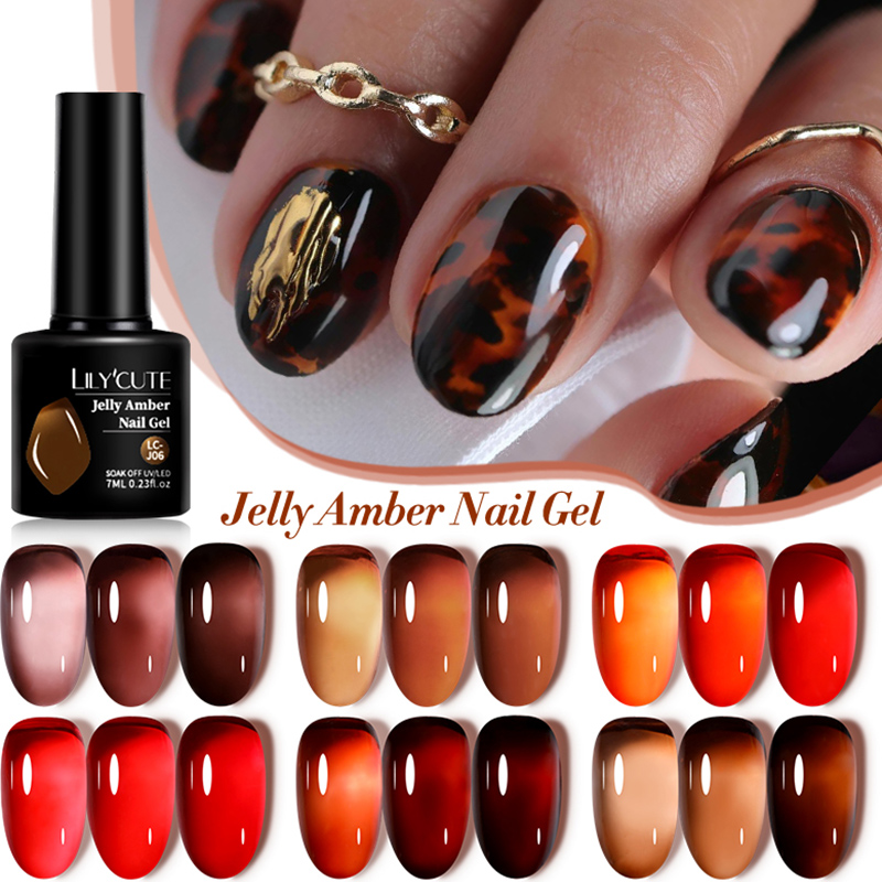 Resin Art Varnish - LILYCUTE 7ML Jelly Amber Gel Nagellack