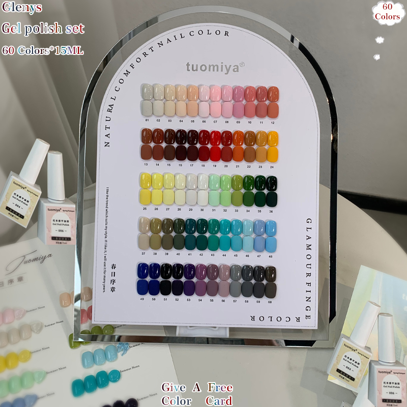 Resin Art Learning - Glenys 60 Farben Nagellack-Gel, beliebtes, einfarbiges,