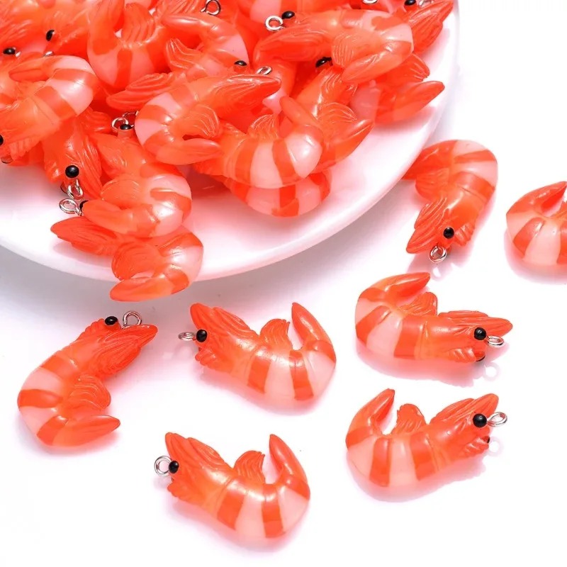 Resin Art Acrylic - 10 Stück Acrylharz Cartoon-Meeresfrüchte-Anhänger 3D Simulierte