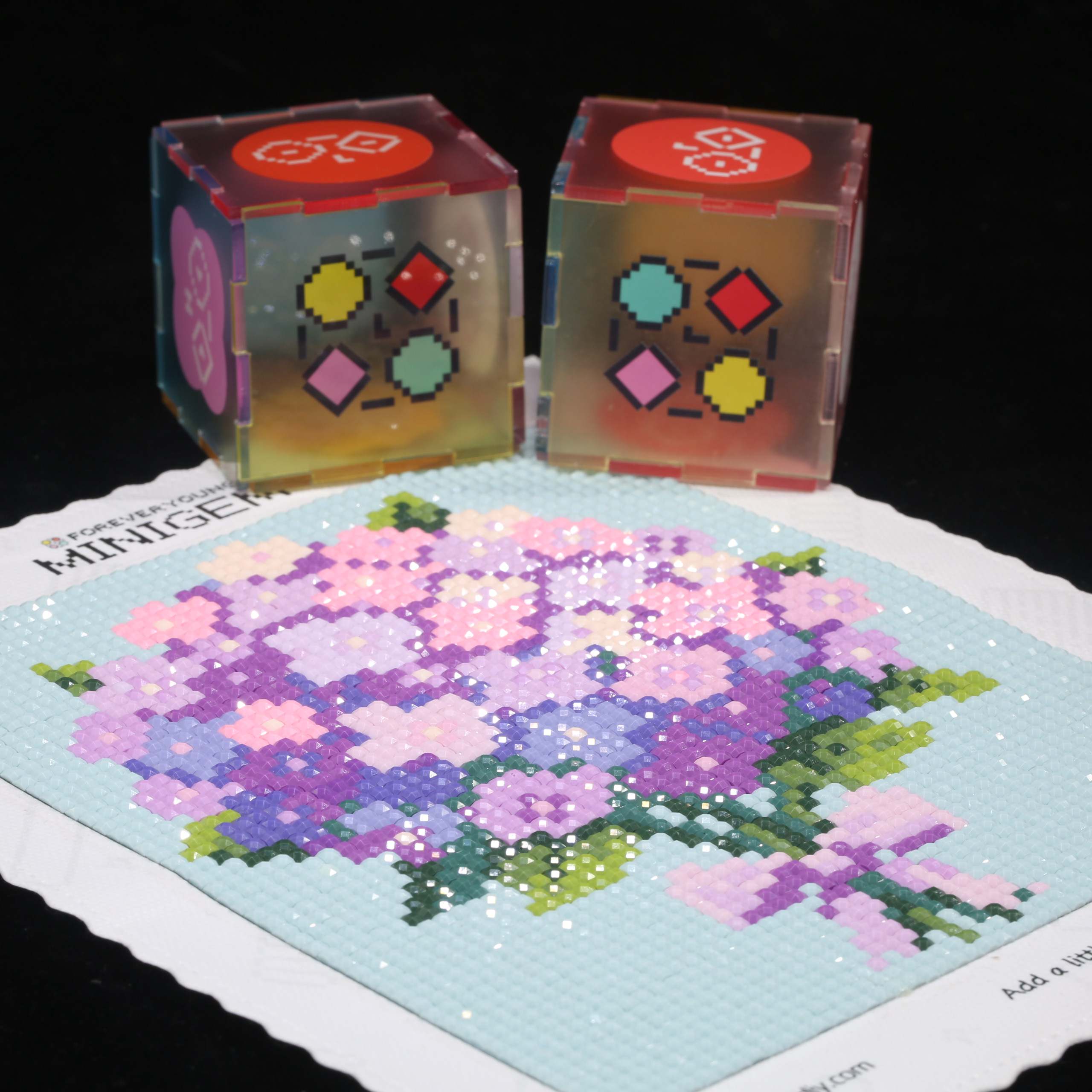 Resin Art For Kids - Minigem ® Lila Hortensien 5D Diamantmalerei-Set,