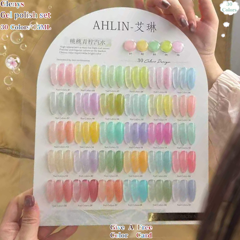 Resin Art Learning - Glenys 30 Farben Nagellack-Set, beliebtes Immersion-Gel,