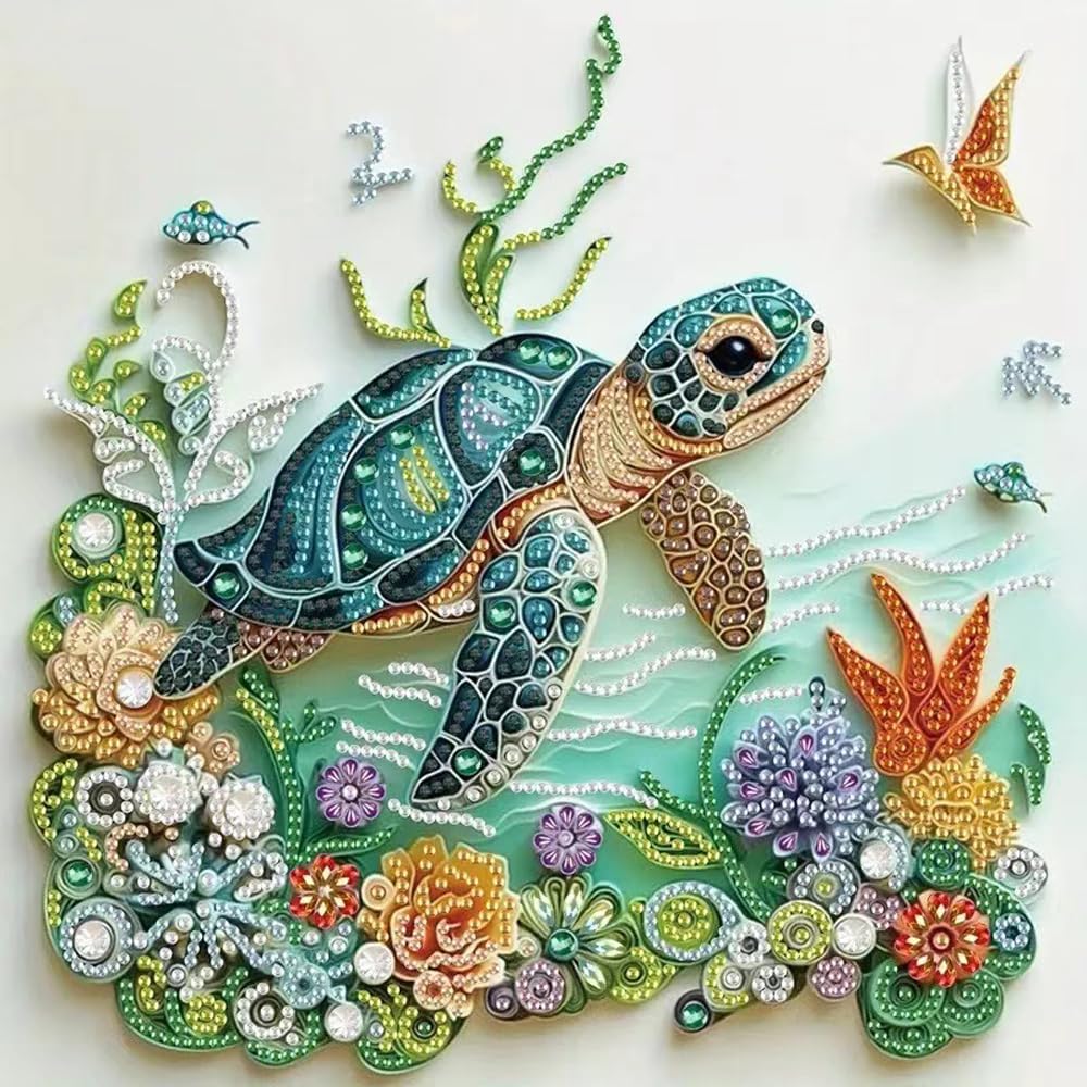 Resin Art For Beginners - Meeresschildkröten-Diamantmalerei-Sets für Erwachsene Anfänger DIY Spezialform-Diamantkunst-Sets