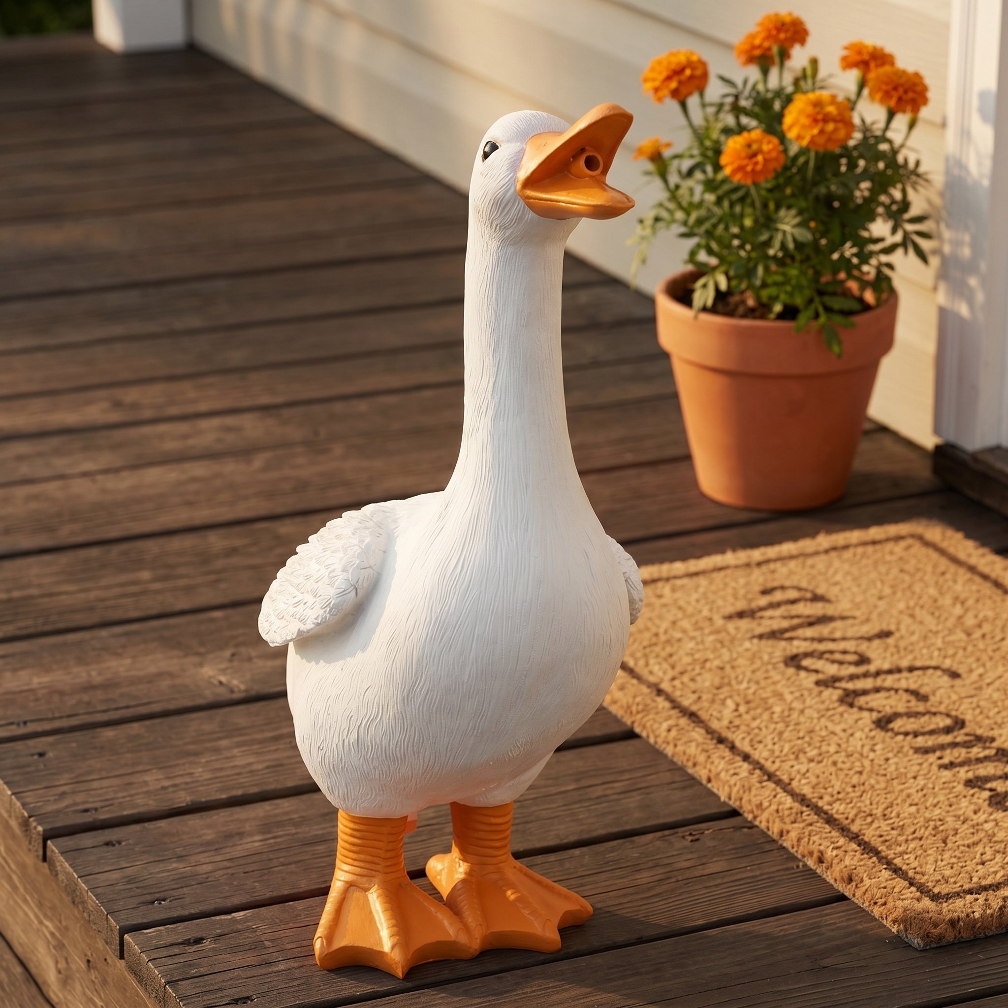 Resin Art Decor - Garten-Entenstatue aus Harz, Outdoor-Teich-Wasserspender, Gartenkunst, Terrassen-,