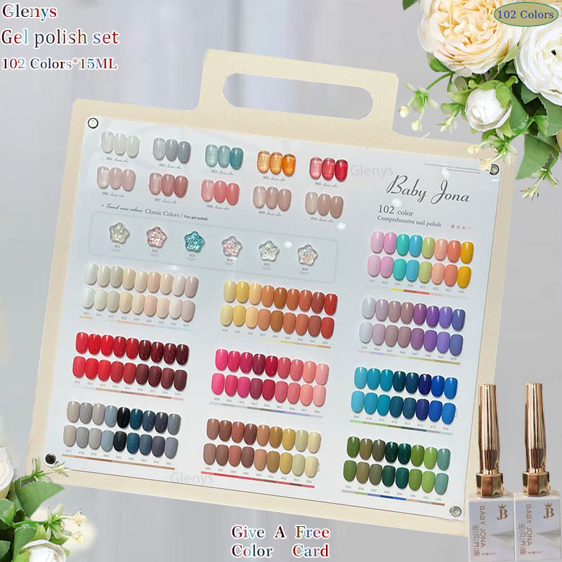 Resin Art Learning - Glenys 102-Farben-Nagellack-Kleber, vollmaschiges, semi-permanentes Eintauchen-Gel, UV-LED,