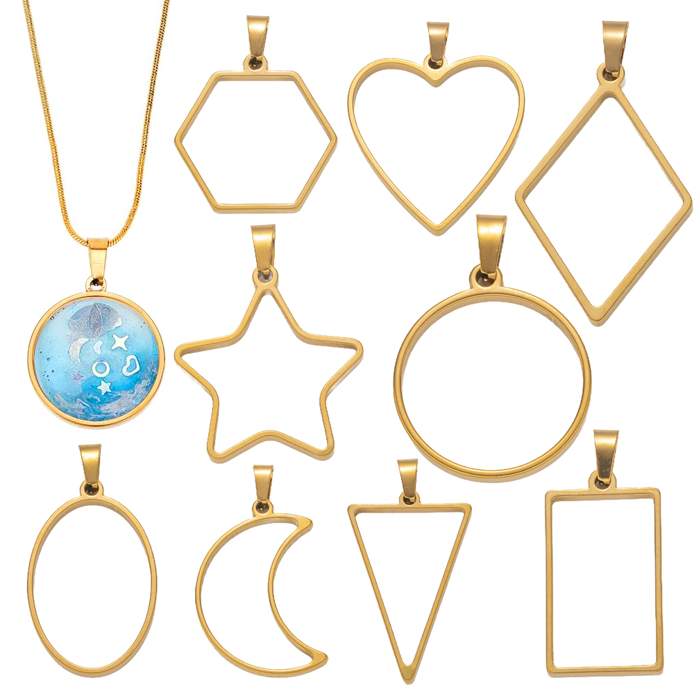 Resin Art Earrings - 5 Stück Edelstahl-Harzformen mit offener Rückseite,