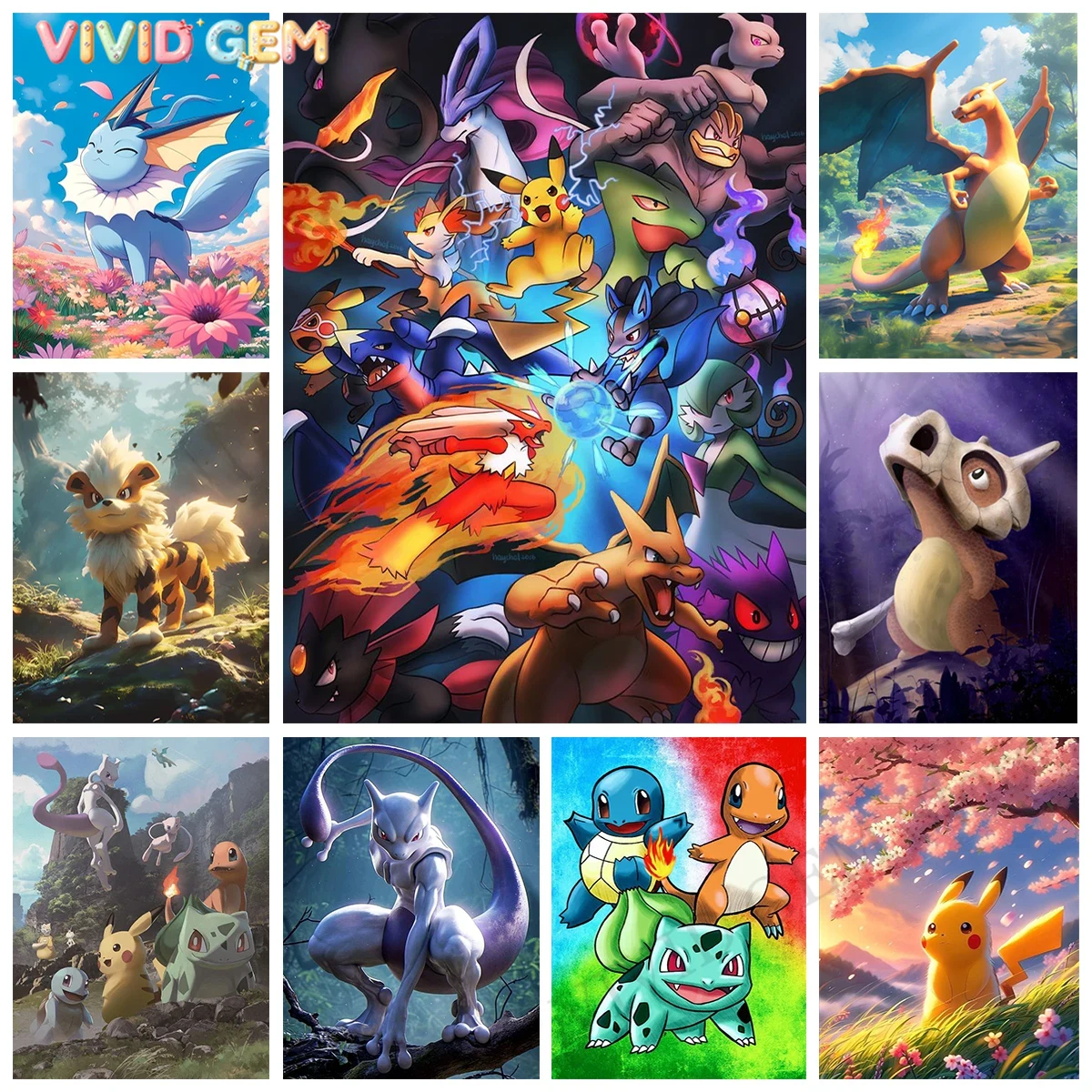 Resin Art For Kids - VIVID GEM Neue Pokemon DIY Diamant-Malerei
