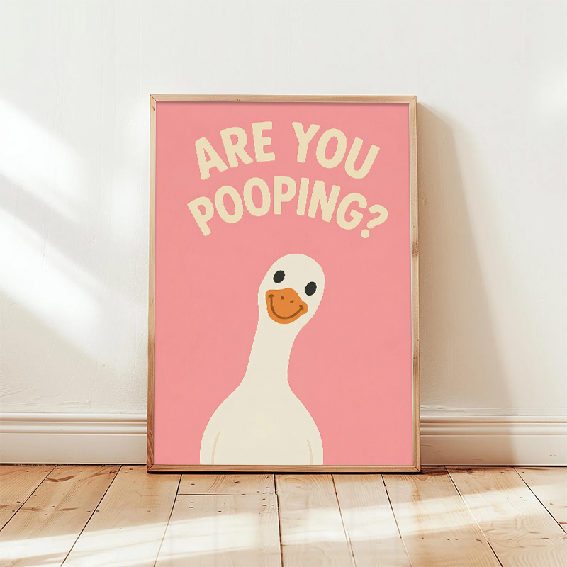 Resin Art Quotes - Lustiges rosa Enten-Badezimmer-Diamant-Wandbild, humorvoller Zitatdruck, niedliches
