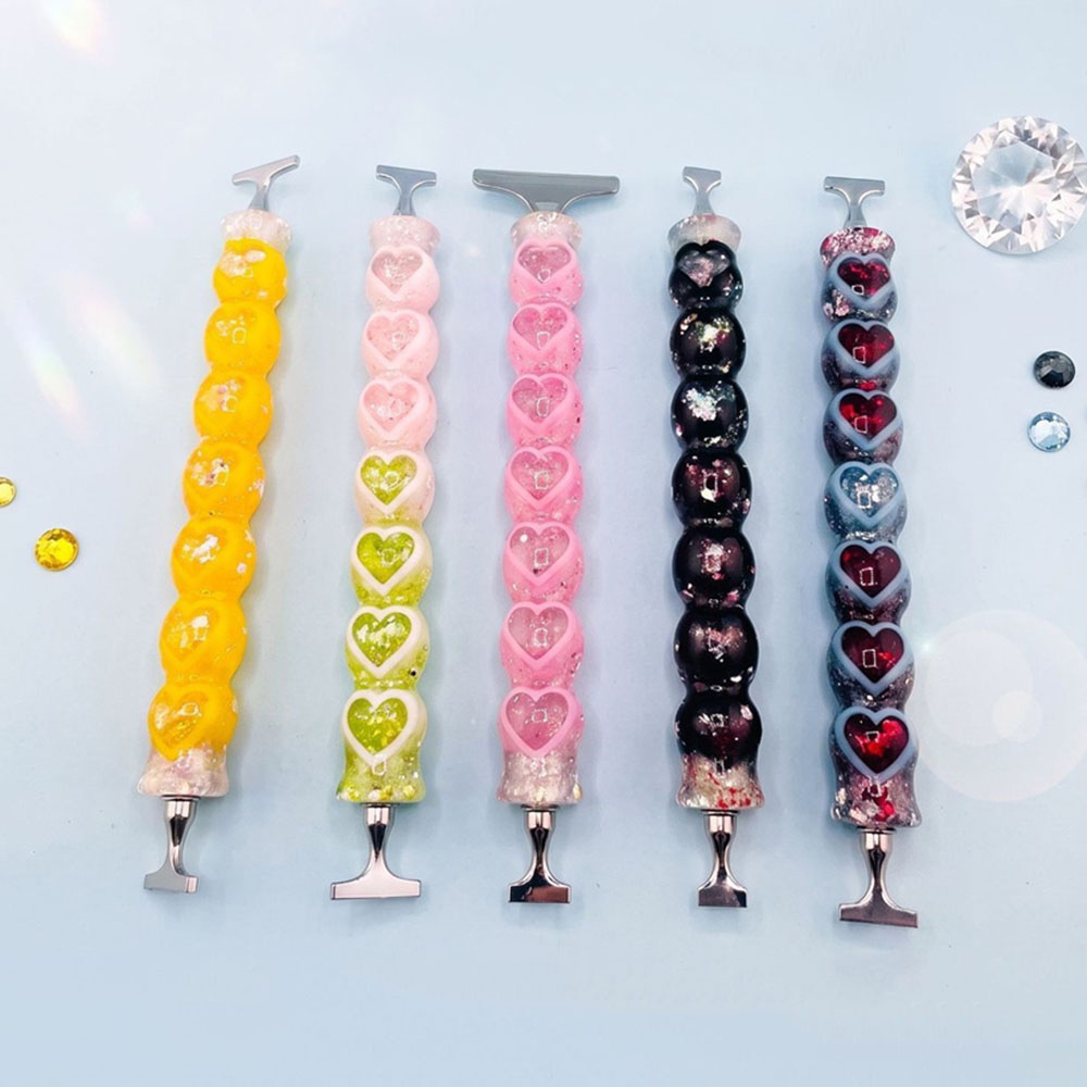 Resin Art And Design - Neuer Herzförmiger Diamant-Malerei-Stift aus glänzendem Kunstharz,