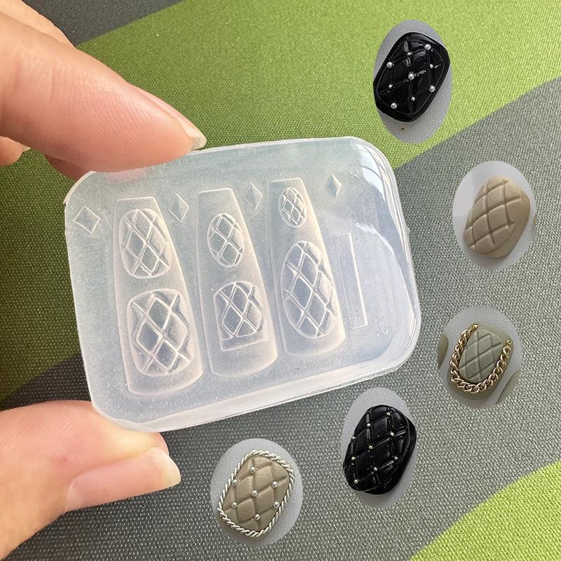 Resin Art Using Flowers - Anfängerfreundliche Silikon-Nagelkunstform, wiederverwendbare 3D-Plaid-Schleifen-Blumen-Stempelschablonen für DIY-Maniküre.