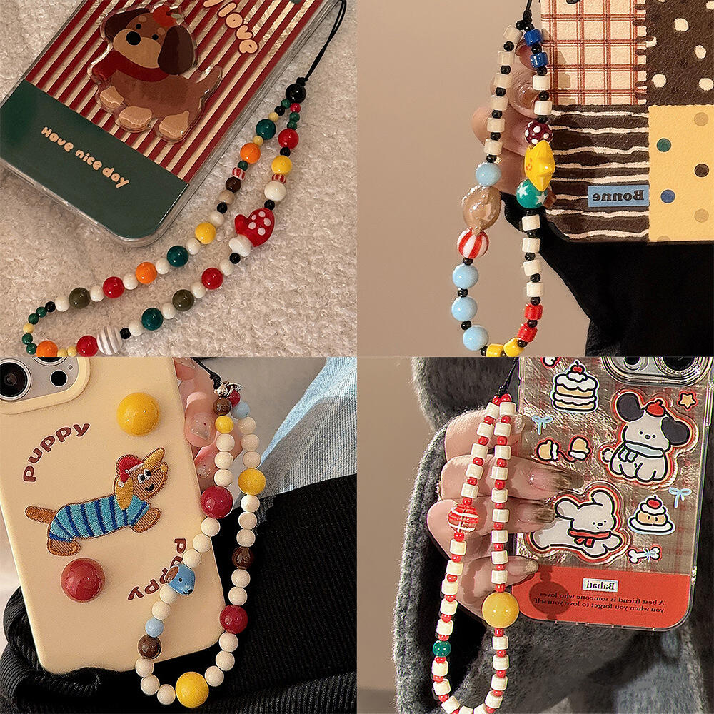 Resin Art Phone Case - Niedlicher Hund Bär Käse Anhänger Handykette