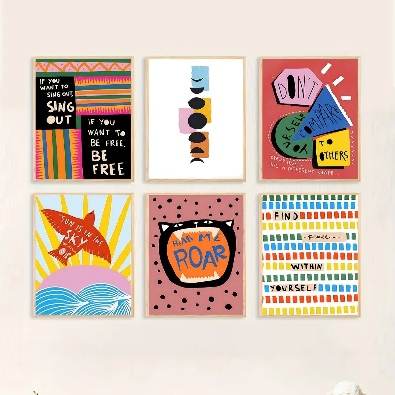 Resin Art Quotes - Buntes Bohemian-Poster mit inspirierenden Zitaten zur
