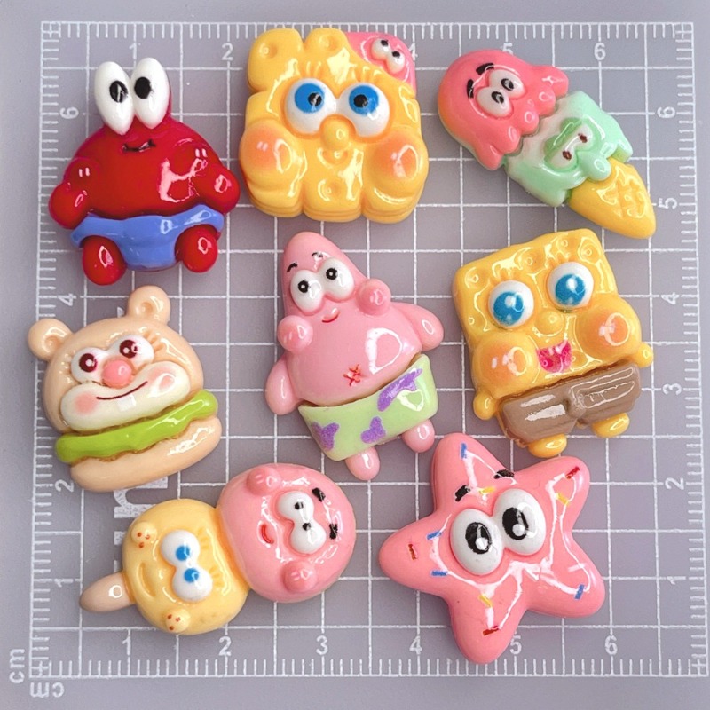 Resin Art Phone Case - 8 Stück Kawaii SpongeBob Schwammkopf Serie