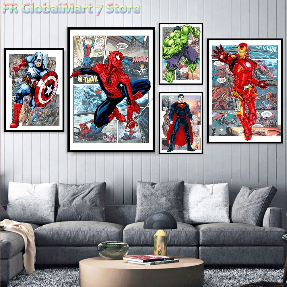 Resin Art For Kids - Marvel Superhelden-Wandkunst-Poster Spider-Man Iron Man Avengers