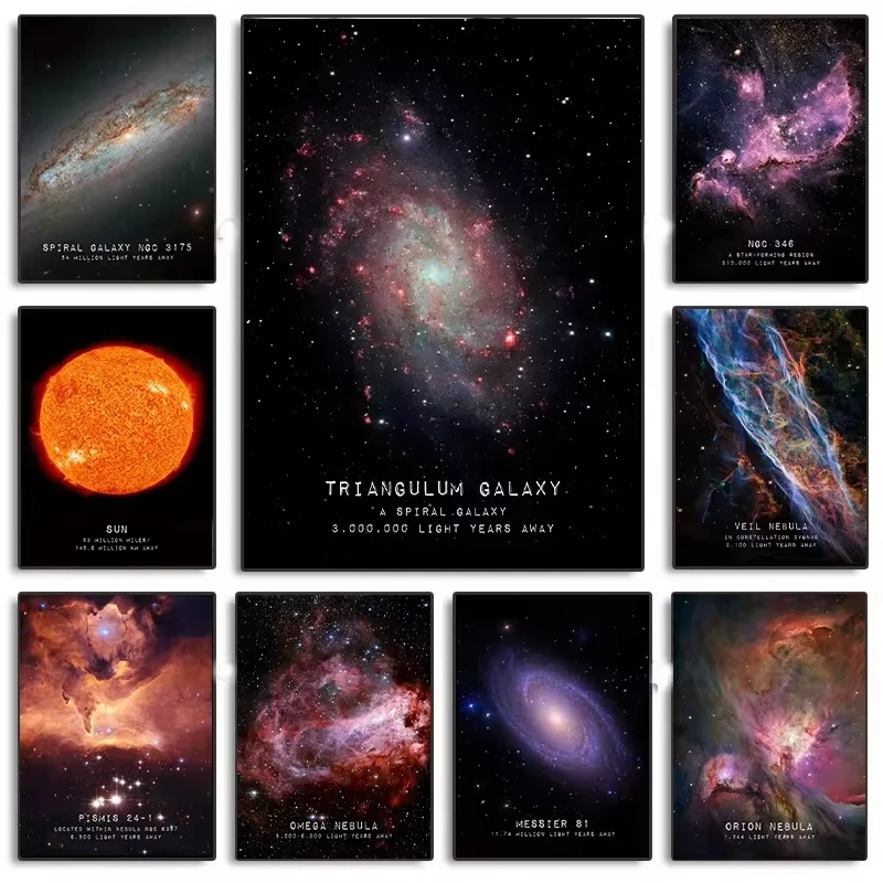 Resin Art Learning - Schmetterlingsnebel, Andromeda-Galaxie, Veil-Nebel, Kosmos-Lernposter, Diamantmalerei, Wandbild