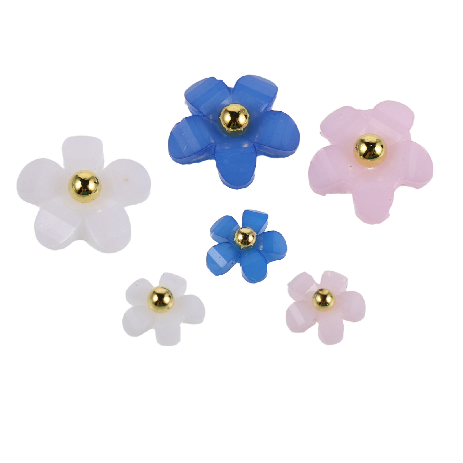 Resin Art Using Flowers - 6 Beutel Harz-Nagelzubehör 3D Fünfblättrige Blumen-Charms