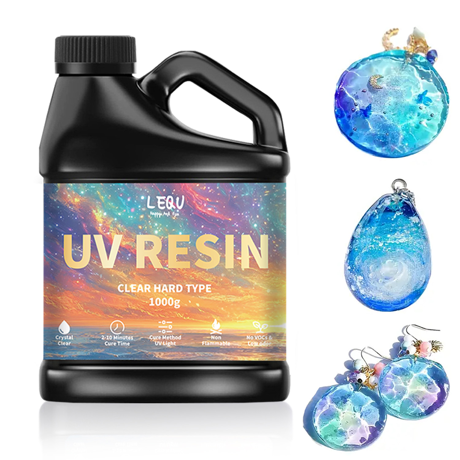 Resin Art Acrylic - 100/200/500/1000g UV-Epoxidharz-Kleber, hohe Klarheit, schnell trocknender