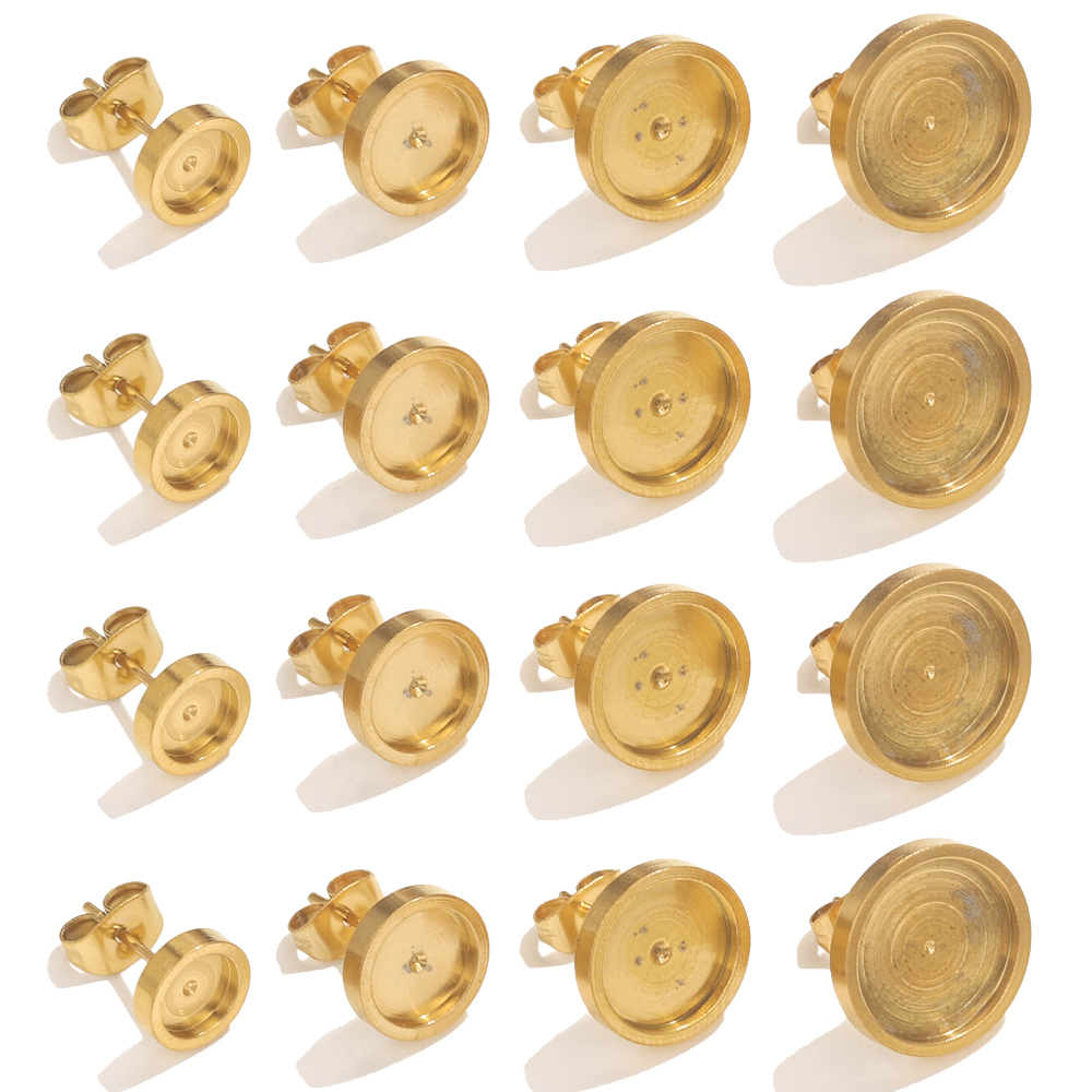 Resin Art Materials Wholesale - 10 Stück Edelstahl Gold Ohrring Ohrstecker