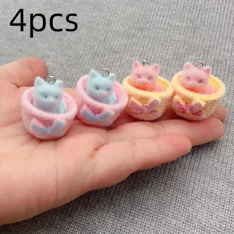 4 Stück 3D-Plüsch-Katzenanhäng – Resin Art Materials Wholesale Bewertung und Preis