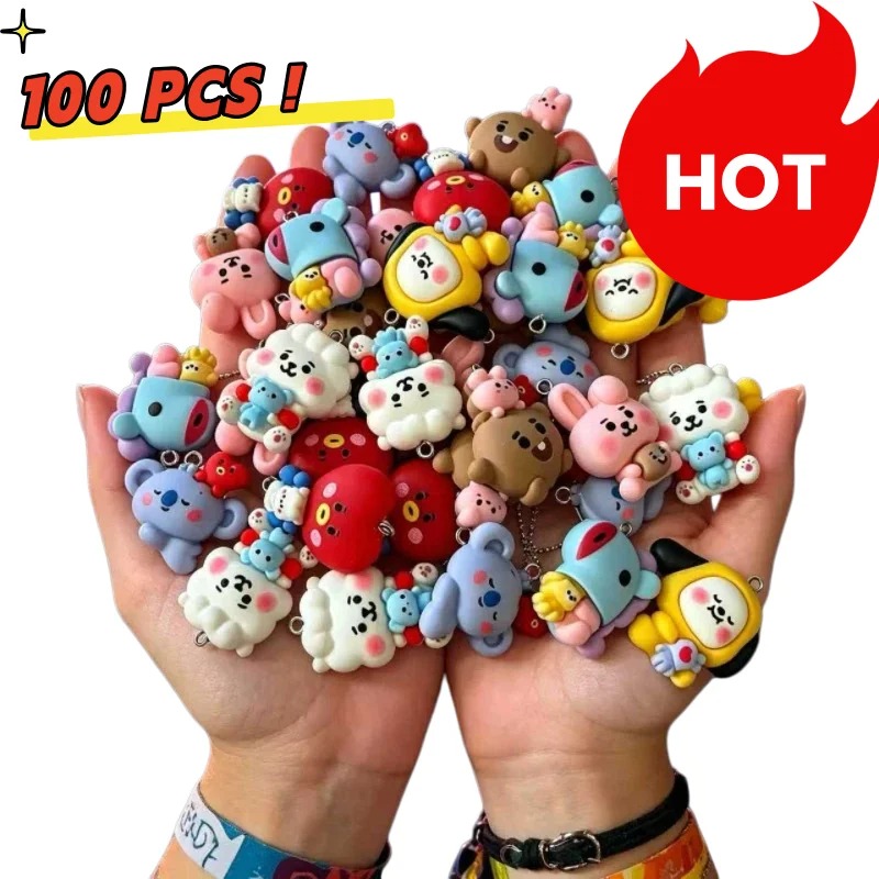 7 Stück BT21 Harz-Cartoon-Anhä – Resin Art Materials Wholesale Bewertung und Preis