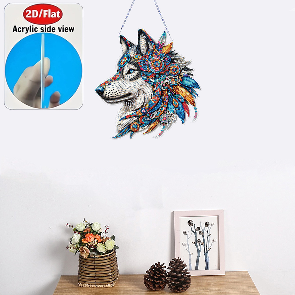 2D Flaches Fantasy-Farbwolf-Se – Resin Art Acrylic Bewertung und Preis